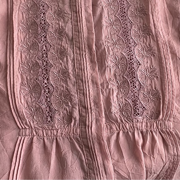 J Jill Silky Embroidered Lace Bohemian Peplum Top Blouse - Picture 7 of 13